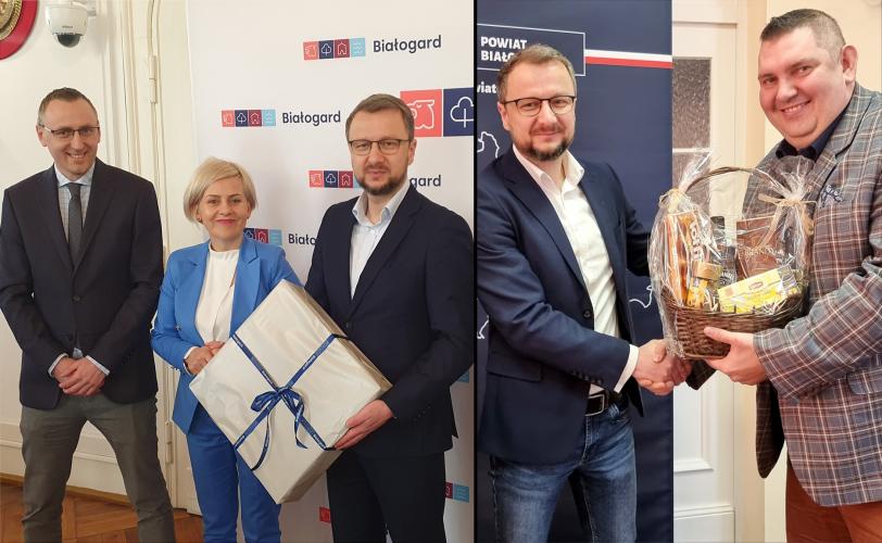Burmistrz Białogardu oraz Starosta podziękowali za prace Pawłowi Wiśniewskiemu